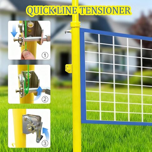 2-in-1 Soft Volleyball/Badminton Poles with Easy-Move Wheels | Adjustable Height (5ft-6.9ft) | Anti-Sag Net Design | Portable for Backyard, Beach, Outdoor & Indoor Use | Includes Both Nets in Saudi Arabia