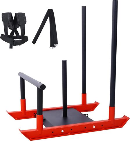 Donext Weight Sled Training Sled with Push Poles & Harness, Adjustable Power Compatible with 1-inch & 2-inch Plates, Strength Training Sleds for Athletic Performance in Kuwait