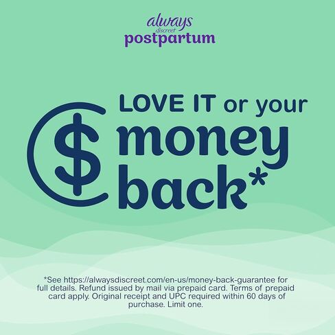 Always Discreet Postpartum and Adult Incontinence Pads for Women, Maximum Absorbency, Postpartum Pads, Up to 100% Bladder Leak Protection, 34 CT in Kuwait