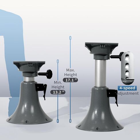 Aluminum Adjustable Height Locking Boat Seat Pedestal with Flared Base 13 to 17 Inches for Boat Seats in Kuwait