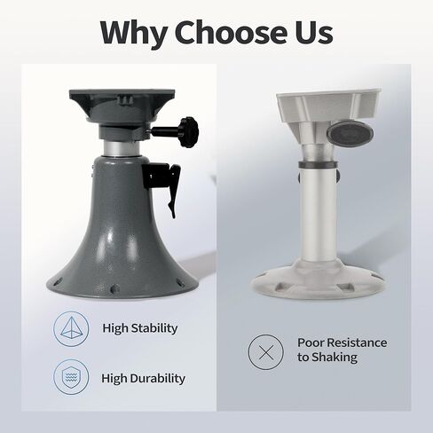 Aluminum Adjustable Height Locking Boat Seat Pedestal with Flared Base 13 to 17 Inches for Boat Seats in Kuwait