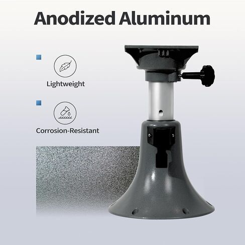 Aluminum Adjustable Height Locking Boat Seat Pedestal with Flared Base 13 to 17 Inches for Boat Seats in Kuwait