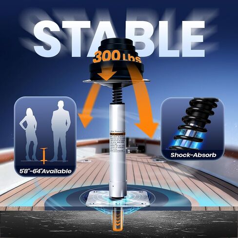 Boat Seat Pedestal Base Mount Kit 2 Pack, 14" Height Locking 3/4" Seat Pin Post, 7"x7" Stainless Steel Marine Base Plate, Seat Mount for Pontoon Fishing Bass Boat in Kuwait