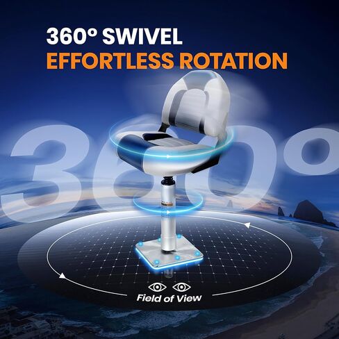 Boat Seat Pedestal Base Mount Kit 2 Pack, 14" Height Locking 3/4" Seat Pin Post, 7"x7" Stainless Steel Marine Base Plate, Seat Mount for Pontoon Fishing Bass Boat in Kuwait