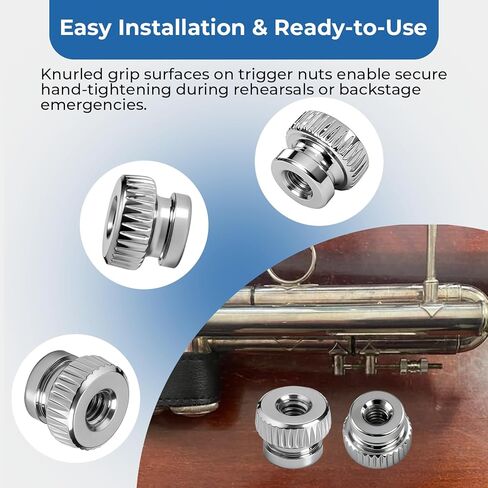 2 حزمة من براغي إيقاف الشريحة المتوافقة مع بوق ستراديفاريوس باخ، صمام الشريحة الأول والثالث من الفولاذ المقاوم للصدأ، صواميل قضيب إيقاف بديلة لسلسلة باخ 180/190، ضبط دقيق وأداء سلس in Kuwait