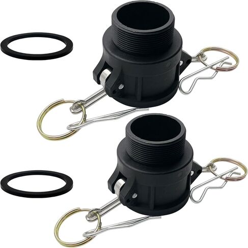 مادة البولي بروبيلين من النوع D Cam Groove Fitting أنثى 1-1/2 بوصة D-150 Camlock مع 1.5 بوصة أنثى NPT خيوط قفل كام - 2 حزمة وصلات خفيفة الوزن مقاومة للتآكل مع توصيل سريع وحشيات احتياطية in Kuwait