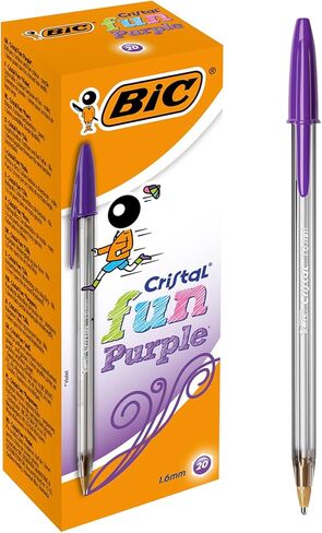 Bic Cristal Fun Ballpoint Pens with 5 Assorted Ink Colours, Wide Point (1.6 mm), Pack of 10 in Kuwait