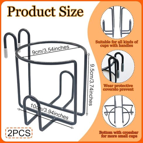 قطعتان من حاملات أكواب عربة التسوق المحدثة، حوامل مشروبات معلقة قابلة لإعادة الاستخدام ومضادة للانسكاب، رفوف معدنية محمولة لزجاجات القهوة مع شريط سفلي لعربات التسوق، وعربات البقالة، والسفر RV، والعربات الدوارة in Kuwait