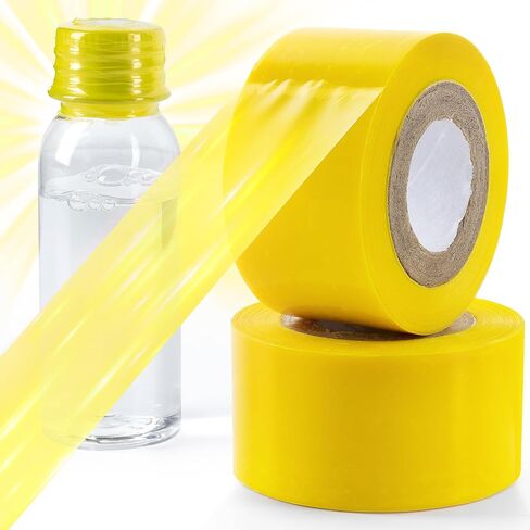 Mini Stretch Wrap for Travel Bottles Seal Markers Shrink Film Roll Yellow 2PCS in Kuwait