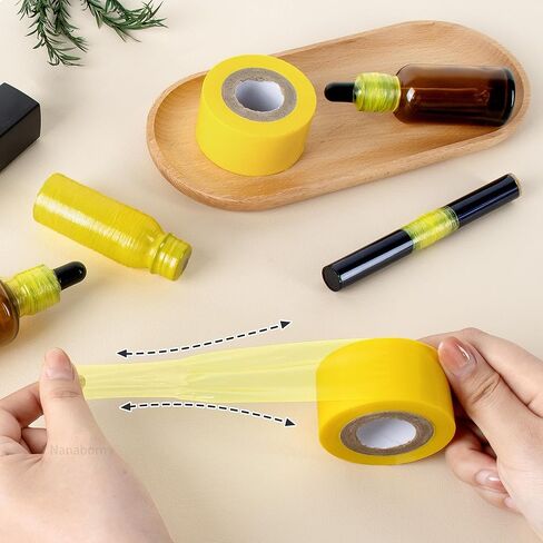 Mini Stretch Wrap for Travel Bottles Seal Markers Shrink Film Roll Yellow 2PCS in Kuwait