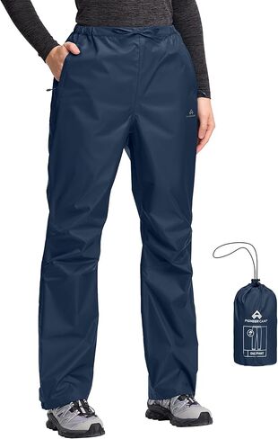 Pioneer Camp Women's Rain Pants Waterproof Hiking Pants Packable Lightweight Windproof Side Zipper Outdoor Rain Over in Saudi Arabia