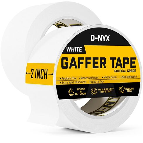 Gaffer Tape 2 Inch x 1 Pack White Gaff Tape No Residue, Heavy Duty Gaffers Tape, Multipurpose Real Professional Grade White Gaffer Tape, Matte Finish, Non-Reflective, Waterproof in Kuwait