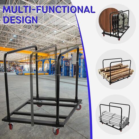 Folding Table Cart, Heavy Duty Planer Cart with 1800LBS Load Capacity & 10 Table Capacity, Panel Cart with Swivel Wheels, for Party, Banquets, Conferences, and Events in Saudi Arabia