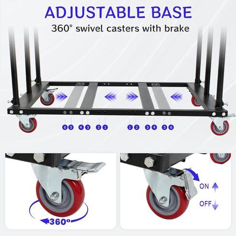 Folding Table Cart, Heavy Duty Planer Cart with 1800LBS Load Capacity & 10 Table Capacity, Panel Cart with Swivel Wheels, for Party, Banquets, Conferences, and Events in Saudi Arabia