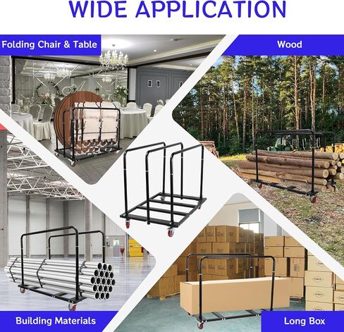 Folding Table Cart, Heavy Duty Planer Cart with 1800LBS Load Capacity & 10 Table Capacity, Panel Cart with Swivel Wheels, for Party, Banquets, Conferences, and Events in Saudi Arabia