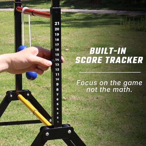 Metal Frame Ladder Ball Game Set - Portable Outdoor Games Ladder Toss with Scorekeeper - Includes 6 Bolas and Carry Case in Saudi Arabia