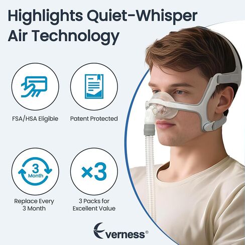 3 عبوات أنبوب قصير بديل لـ Airfit N20 وAirtouch N20، يتميز بدوران ثلاثي 360 درجة وتقنية التحرير السريع لقناع N20 CPAP، وأنابيب خرطوم CPAP البديلة مع ختم مانع للتسرب وهدوء ذكي in Kuwait