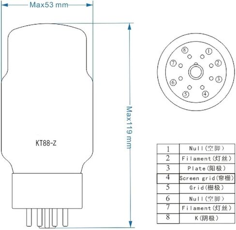KT88-Z فراغ أنبوب يستبدل KT120 6550 KT90 KT66 KT100 KT88 مُضخّم صوت HiFi أنبوب الصوت (2 قطعة) in Saudi Arabia