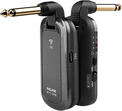 NUX B-1 Lite Guitar Wireless System 2.4GHz,Less than 5ms Latency,Anti WiFi Interference,Rechargeable Wireless Guitar Transmitter Receiver in Saudi Arabia