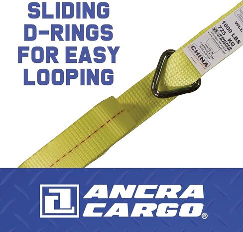 Ratchet Strap, 16' x 1.5", Heavy Duty 1,600 lb. Working Load Limit, Wire Double J-Hooks, Wide Handle with Aluminum Grip, Latex-Coated Webbing for Industrial and Commercial Load Securement in Kuwait