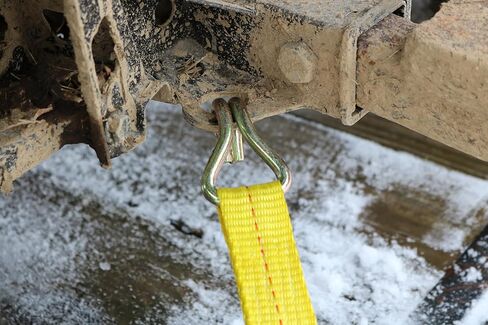 Ratchet Strap, 16' x 1.5", Heavy Duty 1,600 lb. Working Load Limit, Wire Double J-Hooks, Wide Handle with Aluminum Grip, Latex-Coated Webbing for Industrial and Commercial Load Securement in Kuwait