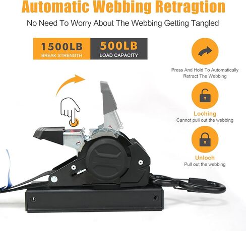 Retractable Ratchet Straps Compatible with 2019-2025 Chevrolet Silverado & GMC Sierra Retracting Straps Auto Retract Securing Strap Tie Down System, 4PCS in Kuwait