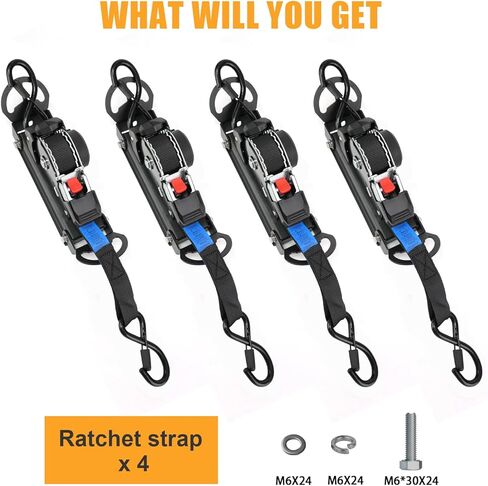 Retractable Ratchet Straps Compatible with 2019-2025 Chevrolet Silverado & GMC Sierra Retracting Straps Auto Retract Securing Strap Tie Down System, 4PCS in Kuwait