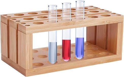 UNICRAFTALE Wooden Test Tube Rack 24-Holes Bamboo Multi-Use Cylinder Tube Display Racks 24.9x12.7x11.5cm Rectangle Lab Supplies Tube Holder Hole 5mm for Tests Tubes Chemistry Laboratory 9.8"x5"x4.52" in Saudi Arabia