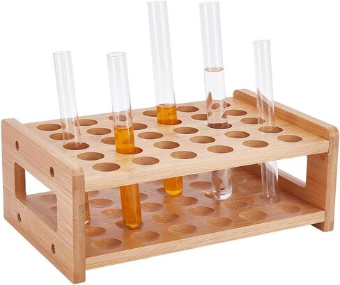 UNICRAFTALE Wooden Test Tube Rack 24-Holes Bamboo Multi-Use Cylinder Tube Display Racks 24.9x12.7x11.5cm Rectangle Lab Supplies Tube Holder Hole 5mm for Tests Tubes Chemistry Laboratory 9.8"x5"x4.52" in Saudi Arabia