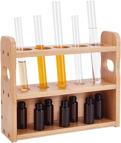 UNICRAFTALE Wooden Test Tube Rack 24-Holes Bamboo Multi-Use Cylinder Tube Display Racks 24.9x12.7x11.5cm Rectangle Lab Supplies Tube Holder Hole 5mm for Tests Tubes Chemistry Laboratory 9.8"x5"x4.52" in Saudi Arabia