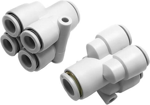 1pcs KQ2UD White Pneumatic Quick Connector Y-type Five Way Reducer One in Four Out Air Pipe PU Hose Plastic Connector PRG 4 6 8 10 12(KQ2UD-8-4) in Saudi Arabia