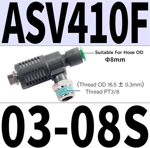 1pcs ASV120F ASV220F ASV310F ASV120F-M3-04 ASV220F-M5-04/06 Quick Speed Exhaust Controller Throttle Valve Air Pneumatic Fitting(ASV410F-03-08S) in Saudi Arabia
