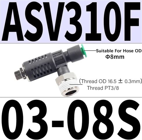 1 قطعة ASV120F ASV220F ASV310F ASV120F-M3-04 ASV220F-M5-04/06 سرعة العادم تحكم خنق صمام الهواء تركيب هوائي (ASV310F-03-08S) in Saudi Arabia
