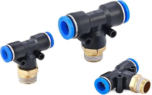 1pcs PB Pneumatic Air Connector Fitting 4/6/8/10/12mm OD Thread M5 1/8" 1/4" 3/8" 1/2" 3-Way T shaped Hose Quick Fitting Pipe Quick(PB12-01(2Pcs)) in Saudi Arabia