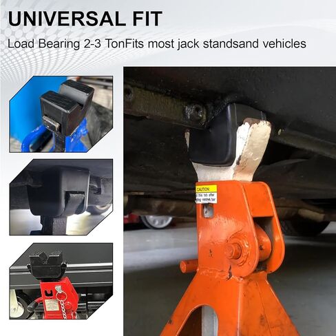 2 Types Jack Stand Pads Adapter 4 Ton Universal Rubber Slotted Frame Rail Pinch welds Protector for Jack Stand Accessories（Black 4 Pack ） in Kuwait
