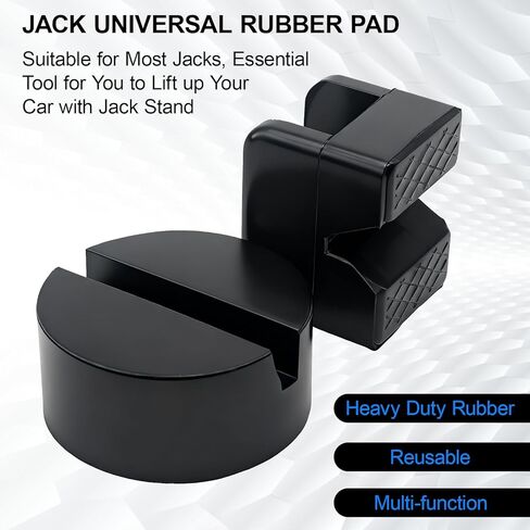 2 Types Jack Stand Pads Adapter 4 Ton Universal Rubber Slotted Frame Rail Pinch welds Protector for Jack Stand Accessories（Black 4 Pack ） in Kuwait