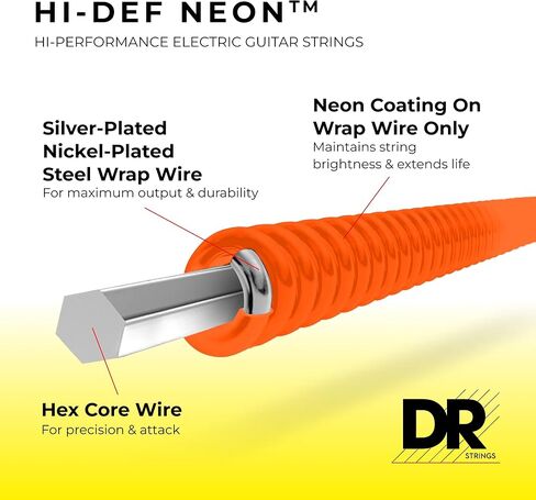 DR Strings HI-DEF NEON سلاسل الغيتار الكهربائي (NOE-9) in Saudi Arabia