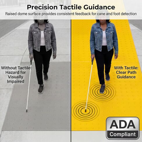 Tactile Warning Pad，ADA Warning Pads, 2x4 FT Vibrant Yellow PVC, Strip & Stick Adhesive Backing for for Outdoor Steps, Ramps, Transit Platforms in Kuwait