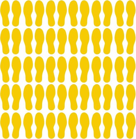 LiteMark Floor Vinyl Decals Footprint Stickers – line up Stickers for Classroom Floor, Offices, Dance, Events – Durable Gloss Finish Spot Markers, Yellow, 9 Inch, Pack of 60 Pcs (30 Pairs) in Kuwait