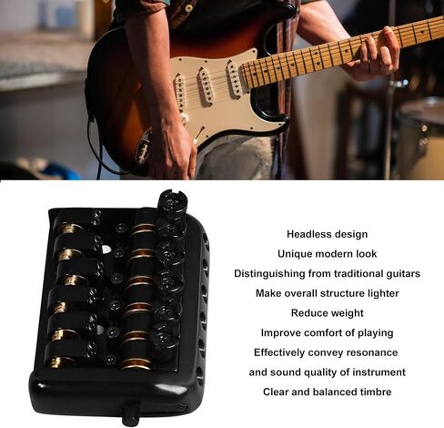 Headless Guitar Bridge Tailpiece Roller Saddle Electric Guitars Improved Sound Quality for Guitarists in Saudi Arabia