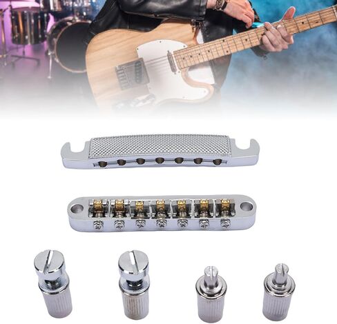 Tissing Guitar Tune - O - جزء بديل لجسر السرج الدوار Matic، بديل كومبو لشريط إيقاف الجسر لLP SG 7 سلسلة جيتار كهربائي لنمط Tune O Matic in Saudi Arabia