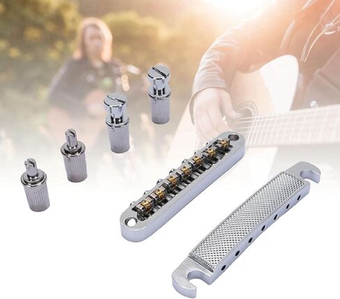 Tissing Guitar Tune - O - جزء بديل لجسر السرج الدوار Matic، بديل كومبو لشريط إيقاف الجسر لLP SG 7 سلسلة جيتار كهربائي لنمط Tune O Matic in Saudi Arabia