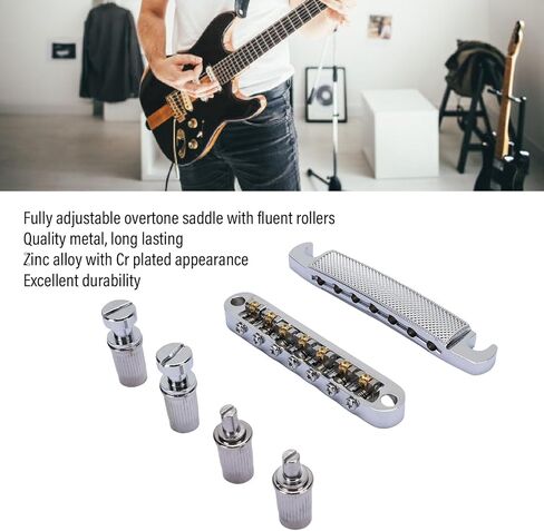 Tissing Guitar Tune - O - جزء بديل لجسر السرج الدوار Matic، بديل كومبو لشريط إيقاف الجسر لLP SG 7 سلسلة جيتار كهربائي لنمط Tune O Matic in Saudi Arabia