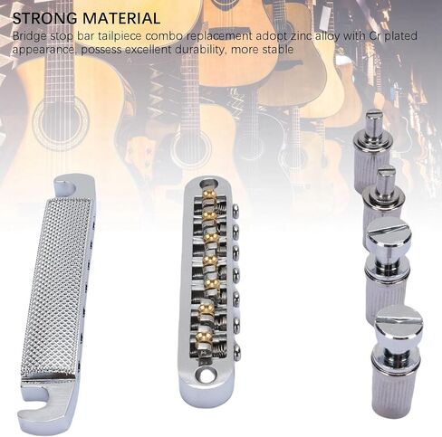 Tissing Guitar Tune - O - جزء بديل لجسر السرج الدوار Matic، بديل كومبو لشريط إيقاف الجسر لLP SG 7 سلسلة جيتار كهربائي لنمط Tune O Matic in Saudi Arabia