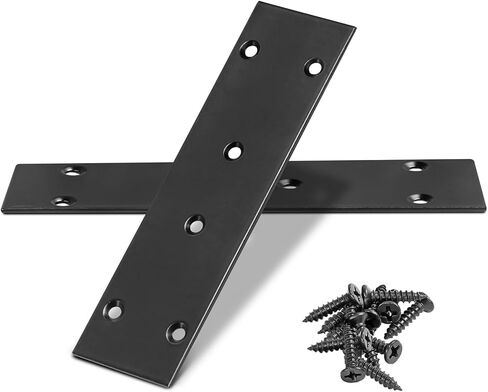 100 x 50 x 2mm Flat Straight Brace Bracket, Masendelk Silver Flat Mending Plate Stainless Steel Fixing Corner Brace for Wood Furniture (4 x 2 Inch, 6 Pcs) in Kuwait