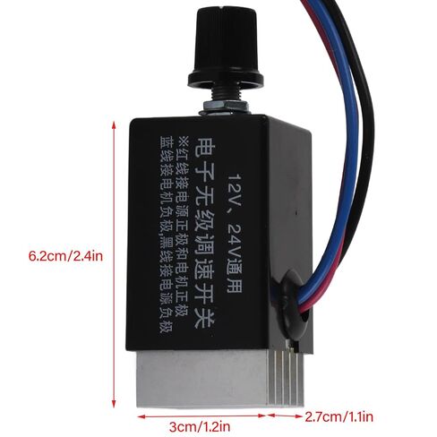 وحدة تحكم سرعة المحرك Ejoyous DC 12V/24V عالمية، قطعتان من مفتاح منظم السرعة الإلكتروني بدون خطوات للتحكم في سخان مروحة السيارة والشاحنة in Saudi Arabia