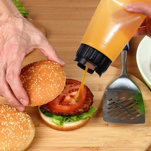 6 قطع زجاجات ضغط للبهارات، زجاجات كاتشب مقلوبة سعة 16 أونصة، موزع صلصات بلاستيكي مضغوط، موزع صمام كبير قابل لإعادة الملء، حاوية سوائل المطبخ للخردل والصلصة والشراب in Saudi Arabia