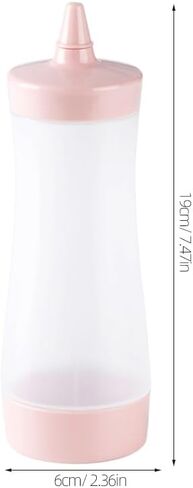 3 قطع زجاجات ضغط للصلصات، زجاجة ضغط بلاستيكية مع غطاء، صلصة، زيت، صلصة الخردل، موزعات الكاتشب لمطبخ الشواء والتخييم، وردي in Kuwait