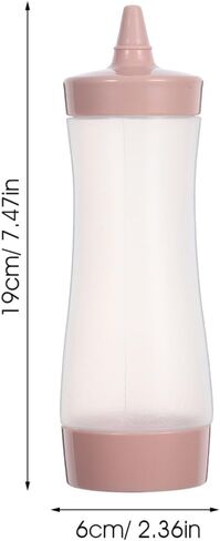 3 قطع زجاجات ضغط للصلصات، زجاجة ضغط بلاستيكية مع غطاء، صلصة، زيت، صلصة الخردل، موزعات الكاتشب لمطبخ الشواء والتخييم، وردي in Kuwait