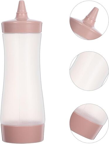 3 قطع زجاجات ضغط للصلصات، زجاجة ضغط بلاستيكية مع غطاء، صلصة، زيت، صلصة الخردل، موزعات الكاتشب لمطبخ الشواء والتخييم، وردي in Kuwait